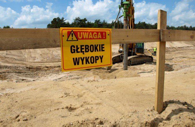 oznakowanie krawędzi wykopu