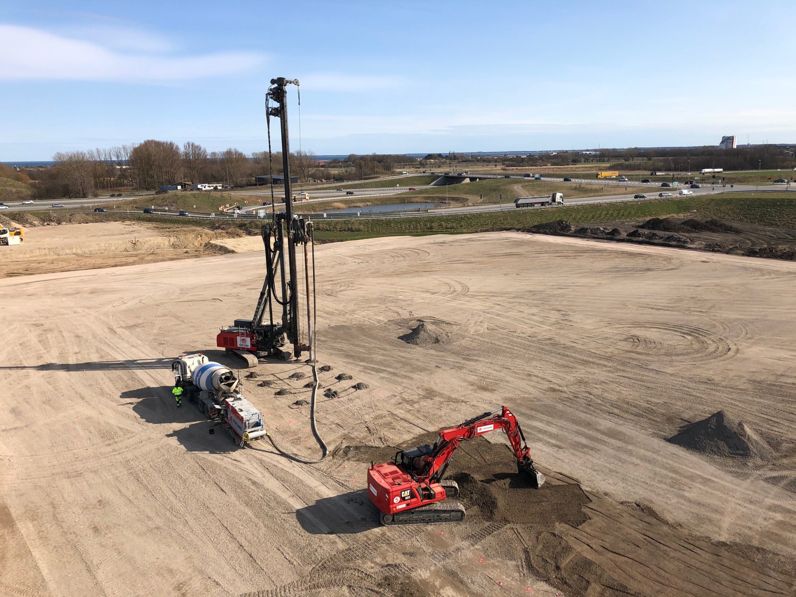 Solrød Strand, Denmark ground improvement workiste showing a CMC workshop in denmark